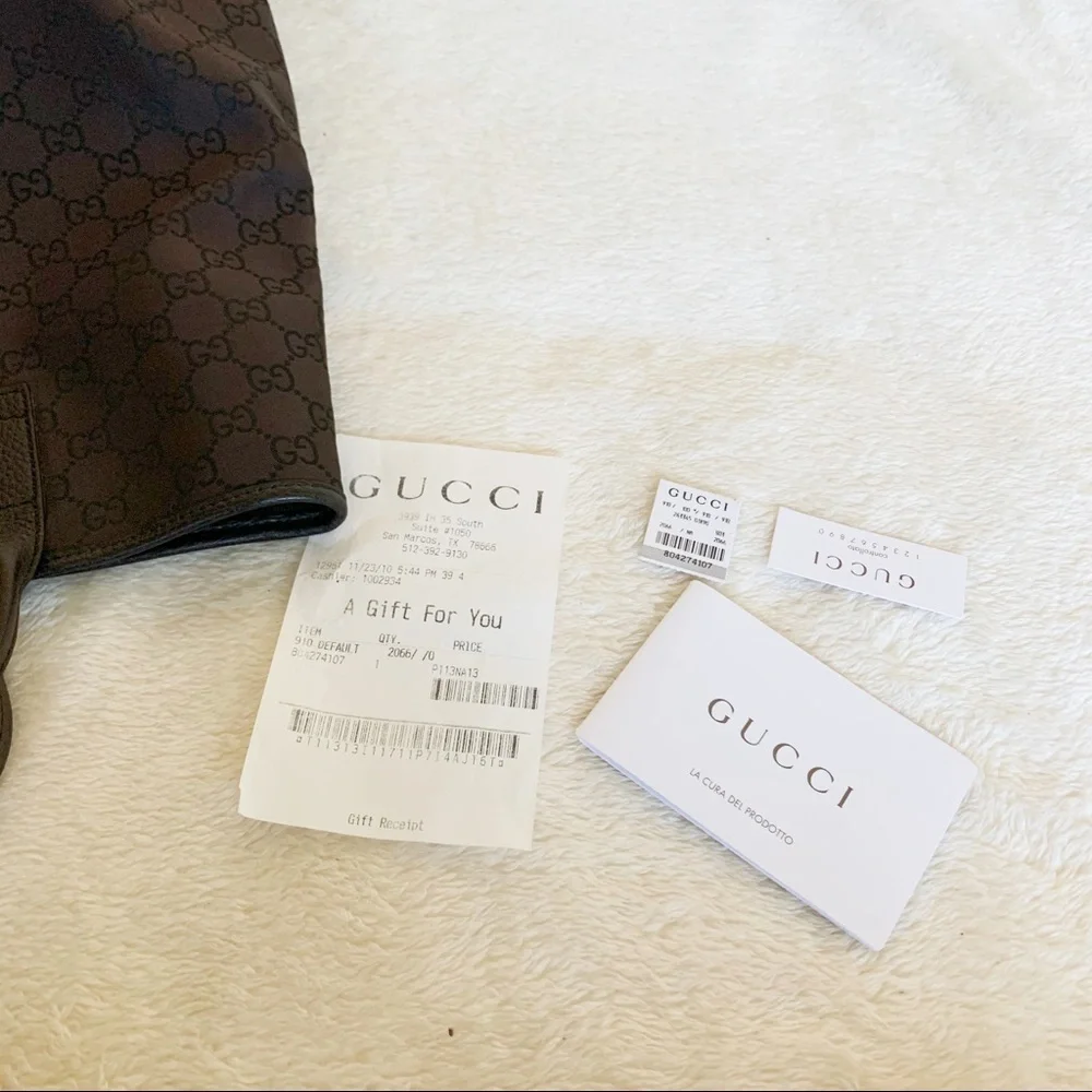 NWT Authentic Gucci Nylon GG Tall Tote Bag - Picture 7 of 9